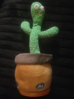 dancing cactus TikTok plush singing repeat talking green toy kids moving decor