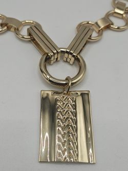 Dannijo Elisa Rachel Zoe Box Of Style Gold Plated Signed Stamped Adjustable Chain Pendant Necklace