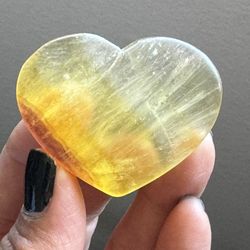 Yellow fluorite heart 