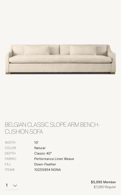 RH NEW UNUSED COUCH 10FT