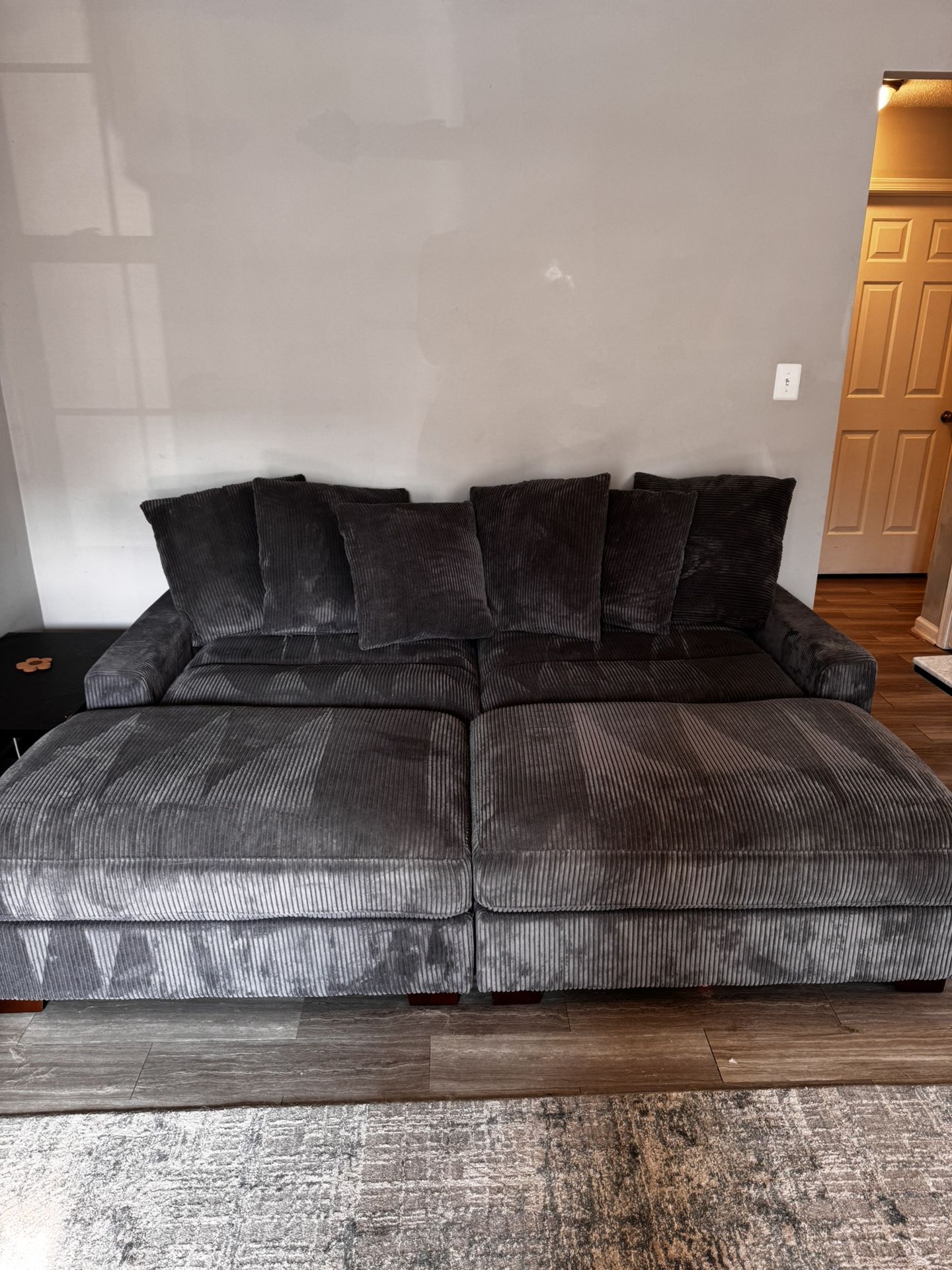 Grey Cordouroy Couch