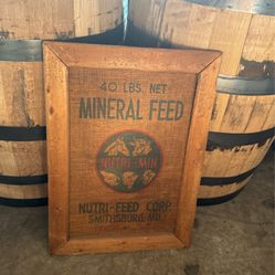 Framed Vintage/Antique Feed Bag