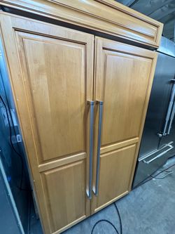 Kitchenaid 48” Built-In Side-by-Side panel ready Refrigerator Wood Panel Overlay