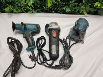 Tool Lot Makita Corded Multi-Tool + 4-1/2" Angle Grinder + Black & Decker Finishing Sander –