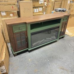 70" Fireplace TV Stand with 36”Silent Electric Fireplace