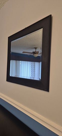Square Wall Mirror with Dark Frame
