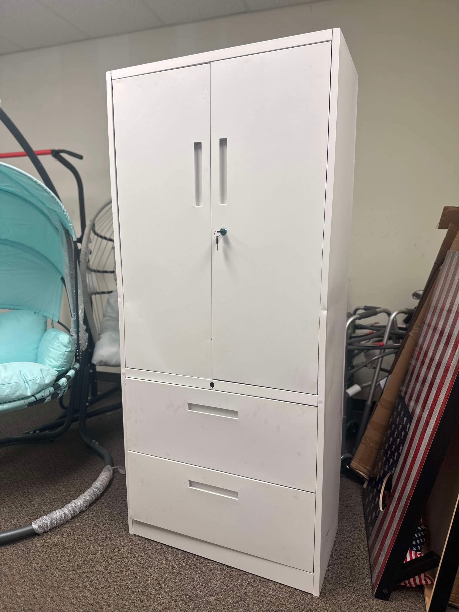 [Damaged] Metal Storage Cabinet with Drawers, 71" File Cabinets for Home Office, Locking Steel Storage Cabinet with Doors and Shelves for Home, Office