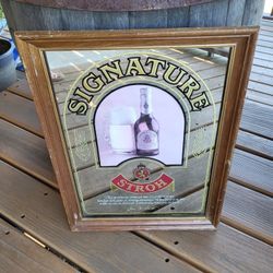 Vintage Mirrored Stroh Beer Sign