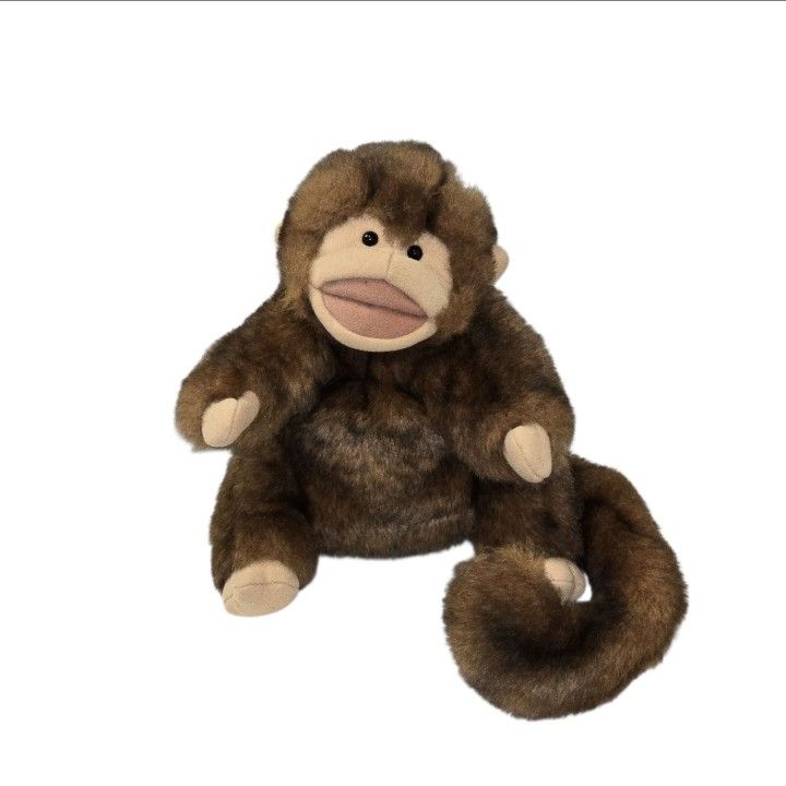 Folkmanis Baby Brown Monkey Hand Puppet Plush 10" Stuffed Zoo Animal Boy Girl
