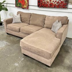 Raymour & Flanigan Beige L-Shape Sectional Sofa