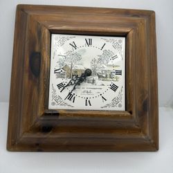 Antique Vintage New England Clock Company Home to Thanksgiving Clock