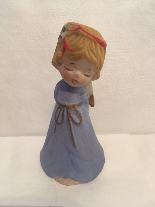 Ceramic little Christmas girl bell