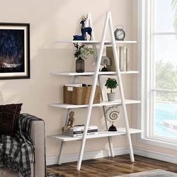 New 4-Tier A-Shaped Ladder Shelf White