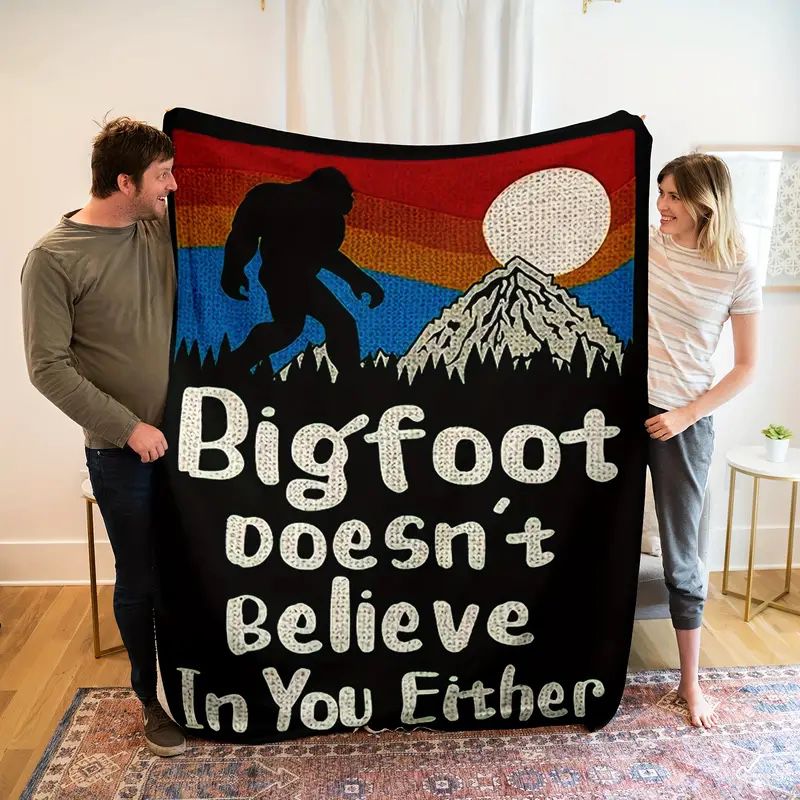 Blanket, Bigfoot Doesn’t Believe in You Either 51″ x 59″