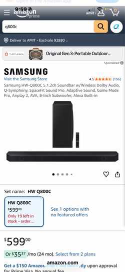 Sound bar Samsung Q800c  5.1.2ch