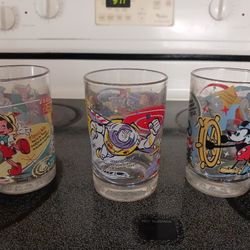 Walt Disney Glass Cups. 100th Anniversary. 