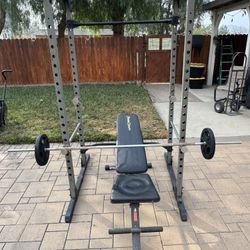 Squat Rack and Weights