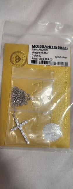 Moissanite S925 Silver Cross Necklace