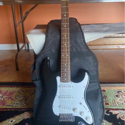 Original Black/White Fender Starcaster Strat Electric Guitar