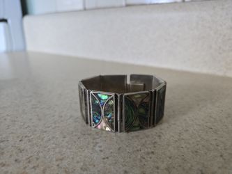 Abalone Polished, Sterling Silver Gorgeous Unique Bracelet