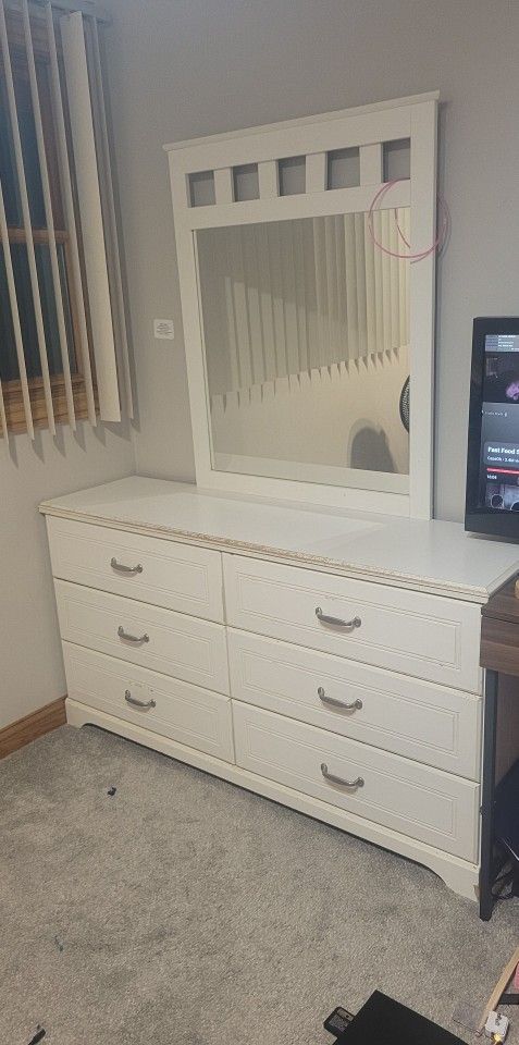 White Dresser And Mirror (2)