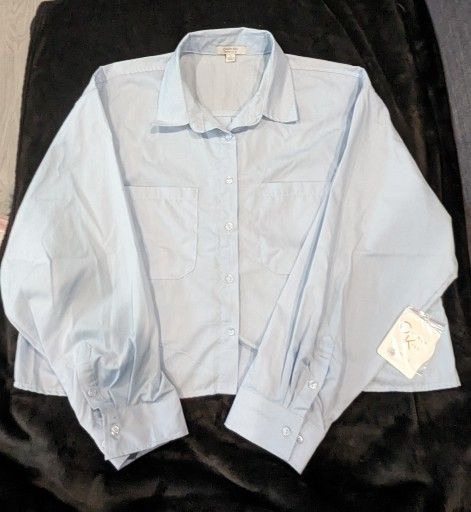 Orange Kiss Essentials Blue Woman's Shirt Size Large