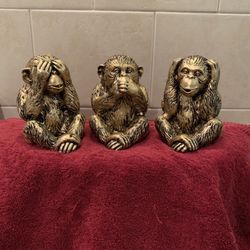 Golden See No Evil Monkeys Set 