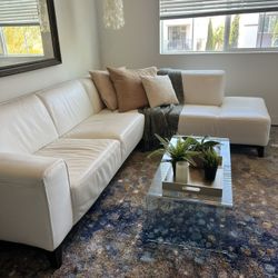 Macys White Leather Sectional Sofa