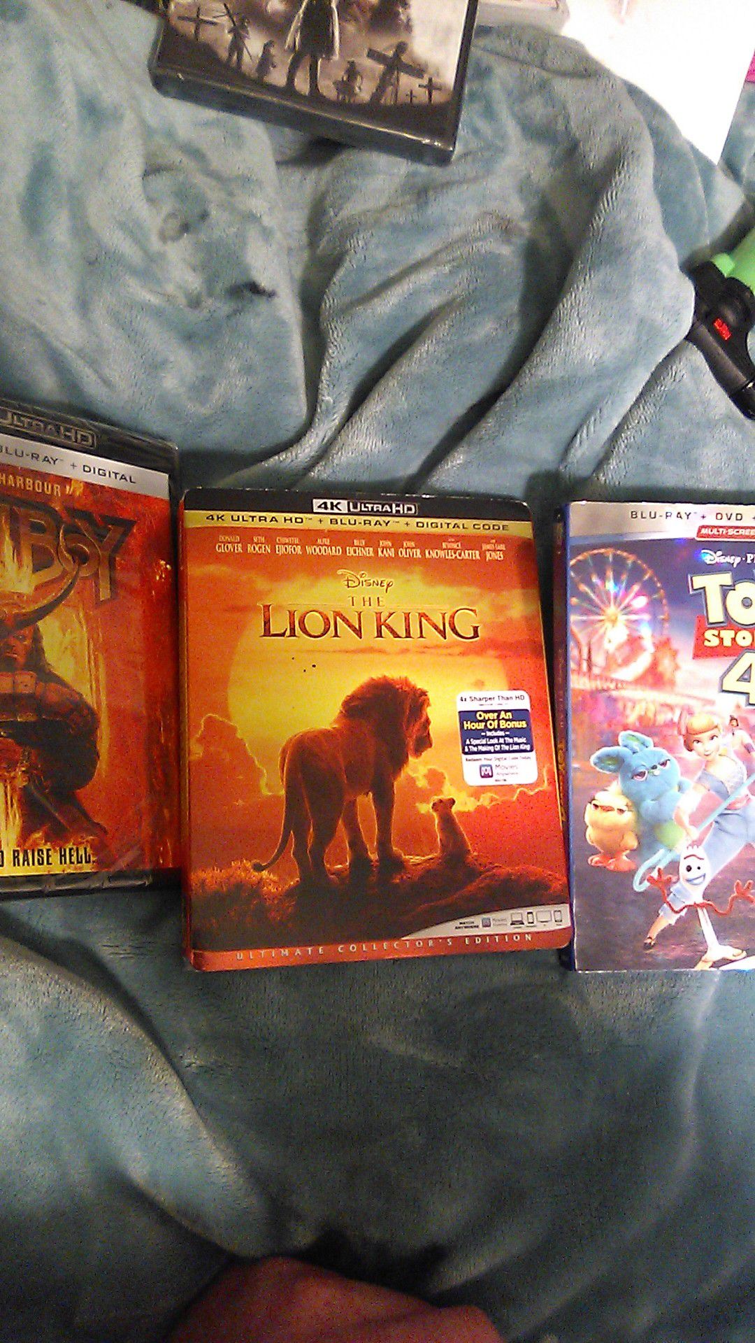 Brand new DVDs lion king 4k toy story blueray hellboy 4k