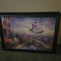Aladdin Disney Thomas Kinkade Poster Print in Frame 27x40
