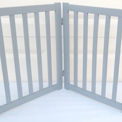 Solid Hardwood 24" High, Step-Over Pet Safety Barrier Foldable Dog Gate