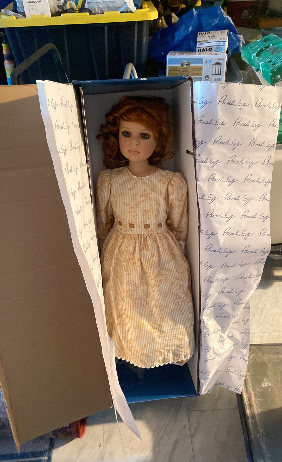 Large porcelain doll redhead