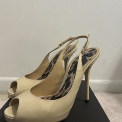 Dolce & Gabbana Beige Heeled Sandals – Size 38 – Excellent Condition – $290