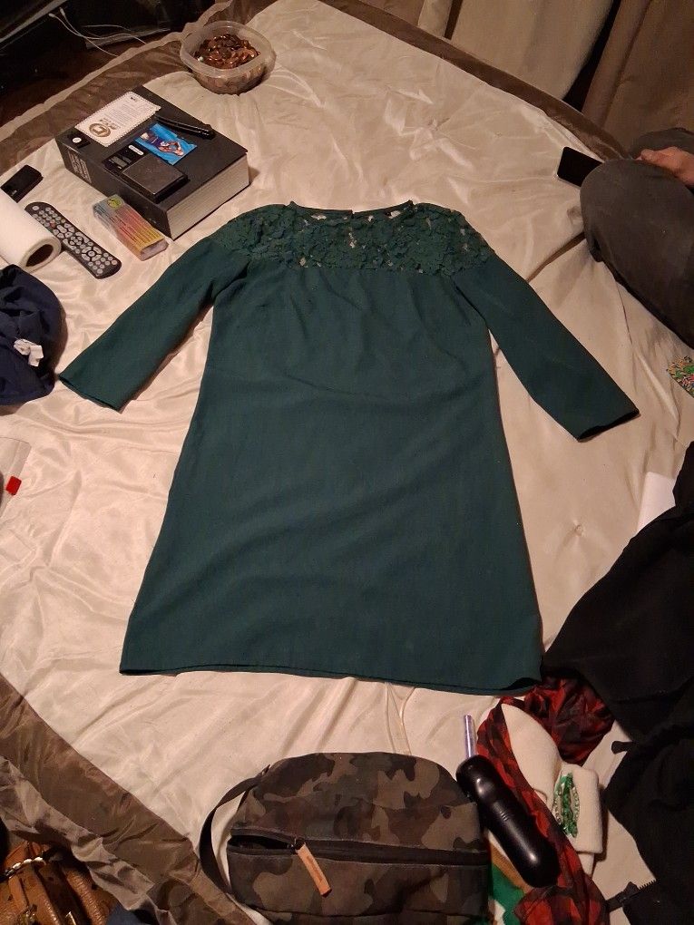 1960s Green 3/4 Sleeve Cocktail Dress Sz Small In Womens