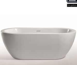 Miseno 59" Free Standing Acrylic Soaking Tub with Center Drain