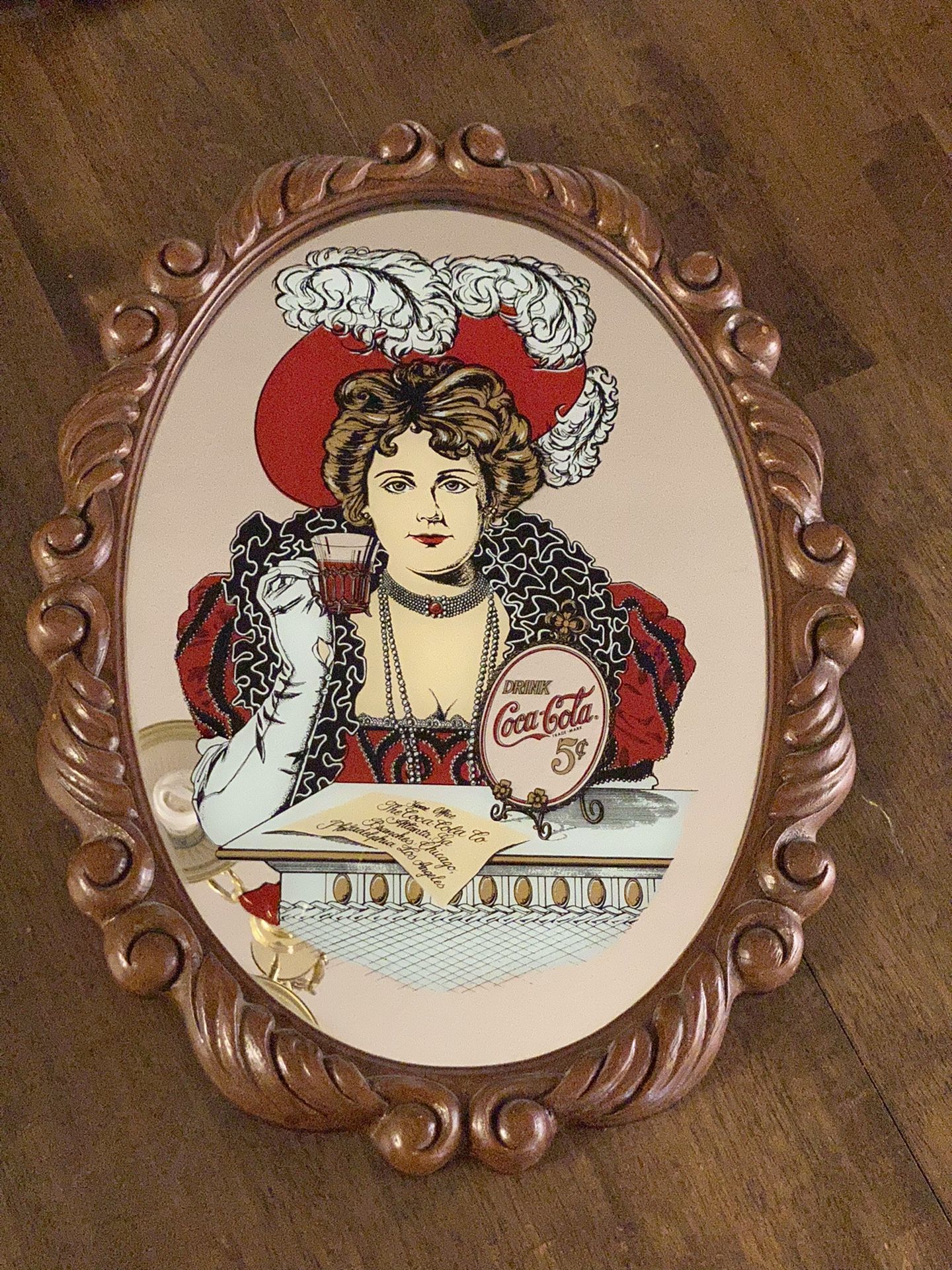 Vintage Coca Cola Mirror Advertising Hoyen Industries Carson California