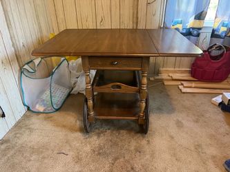 Vintage drop leaf tea cart