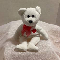 Beanie Baby - “Casanova” White Valentines Bear