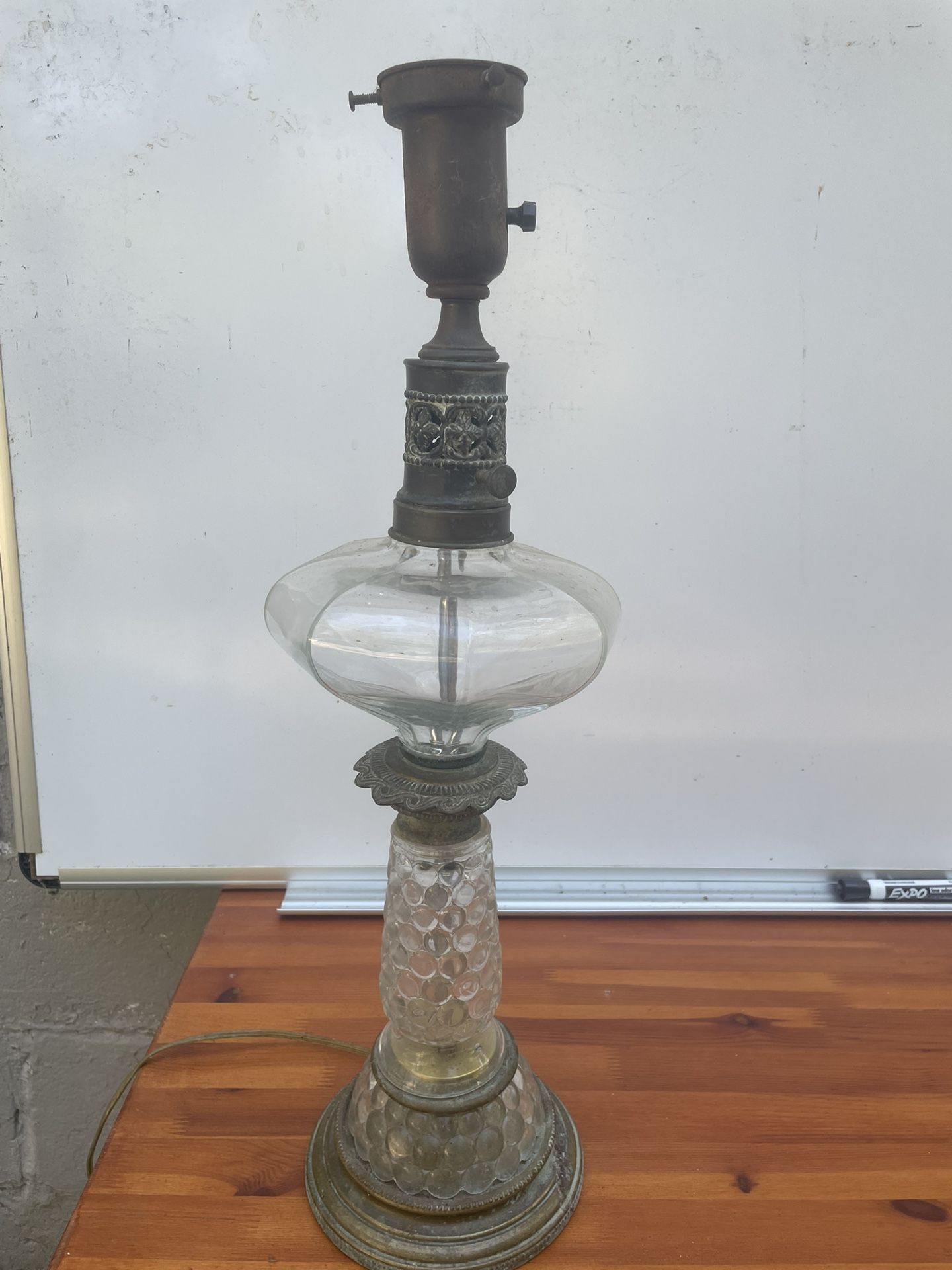 Vintage Glass Lamp Base