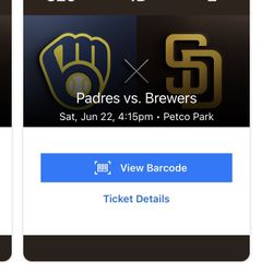 Padres Vs Brewers Saturday 4:10PM 
