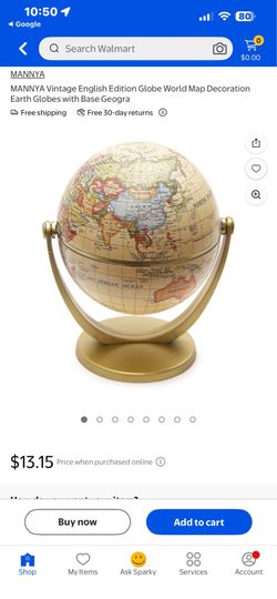 Mini Gold Vintage Globe Decor