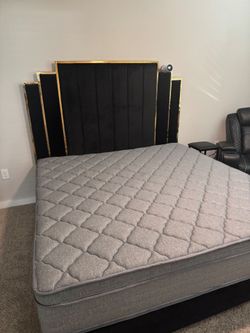 Brand New King Bed, King Mattress, Table and stools