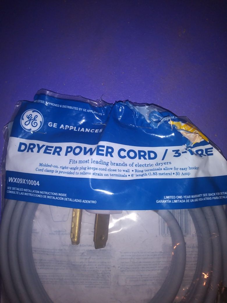 Dryer Power Cord/3 Wire