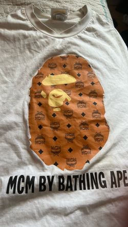 White orange bape mcm shirt size S