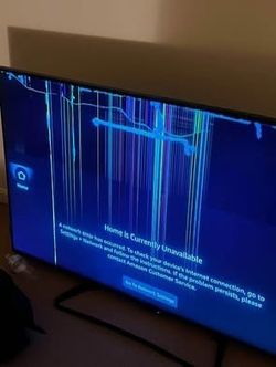 FLAT SCREEN TV (65’ Screen cracked) TV STILL WORKS!