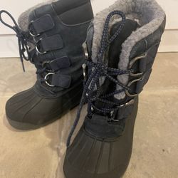 Land’s End Kids Black winter snow boots Sz 13