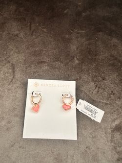 Kendra Scott glitter pink stone hoop earrings