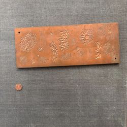 Vintage Copper Industrial Printing Press Plate- Floral/ Friendship