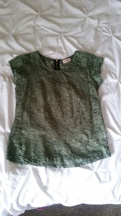 Lace olive shirt