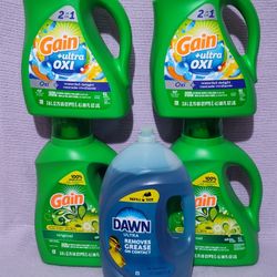 Detergente Gain Líquido & Dawn 